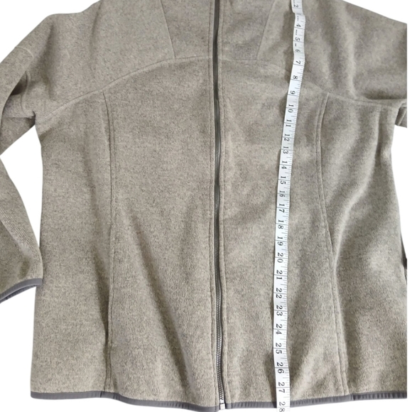 LL Bean Sweater Womens Mock Neck Full Zip Fleece Long Sleeve Dark Grey, Sz XL - Picture 6 of 11